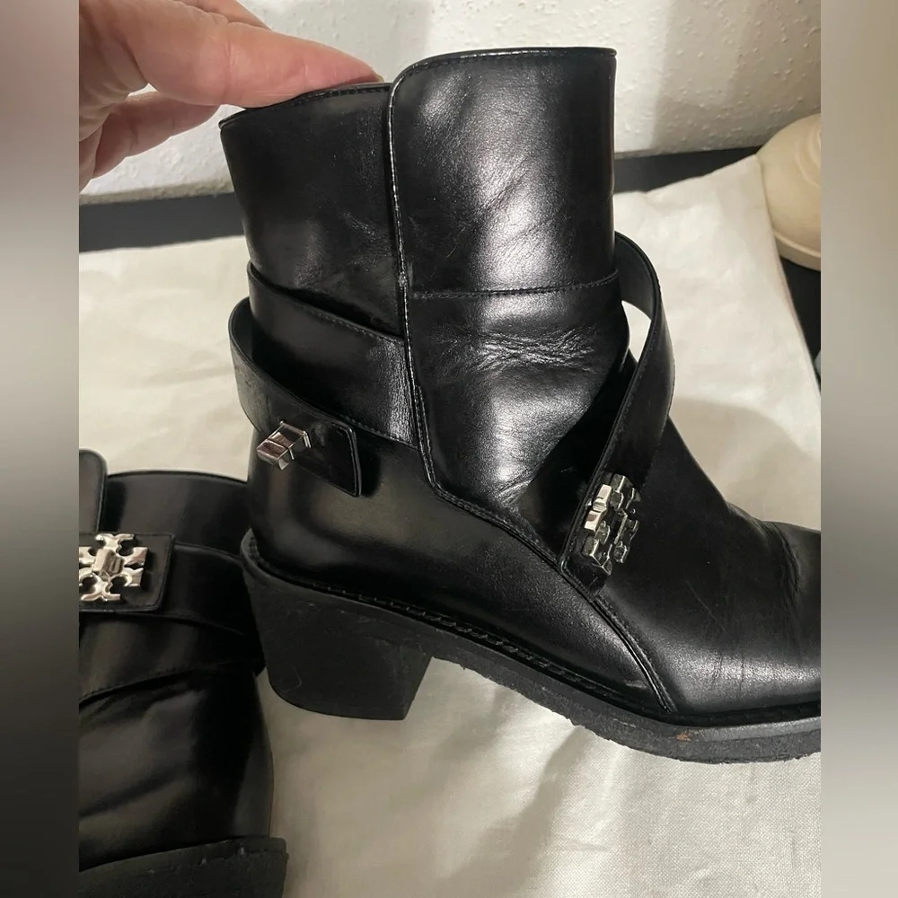 Tory Burch Women Kira Block Heel Booties Black size 6